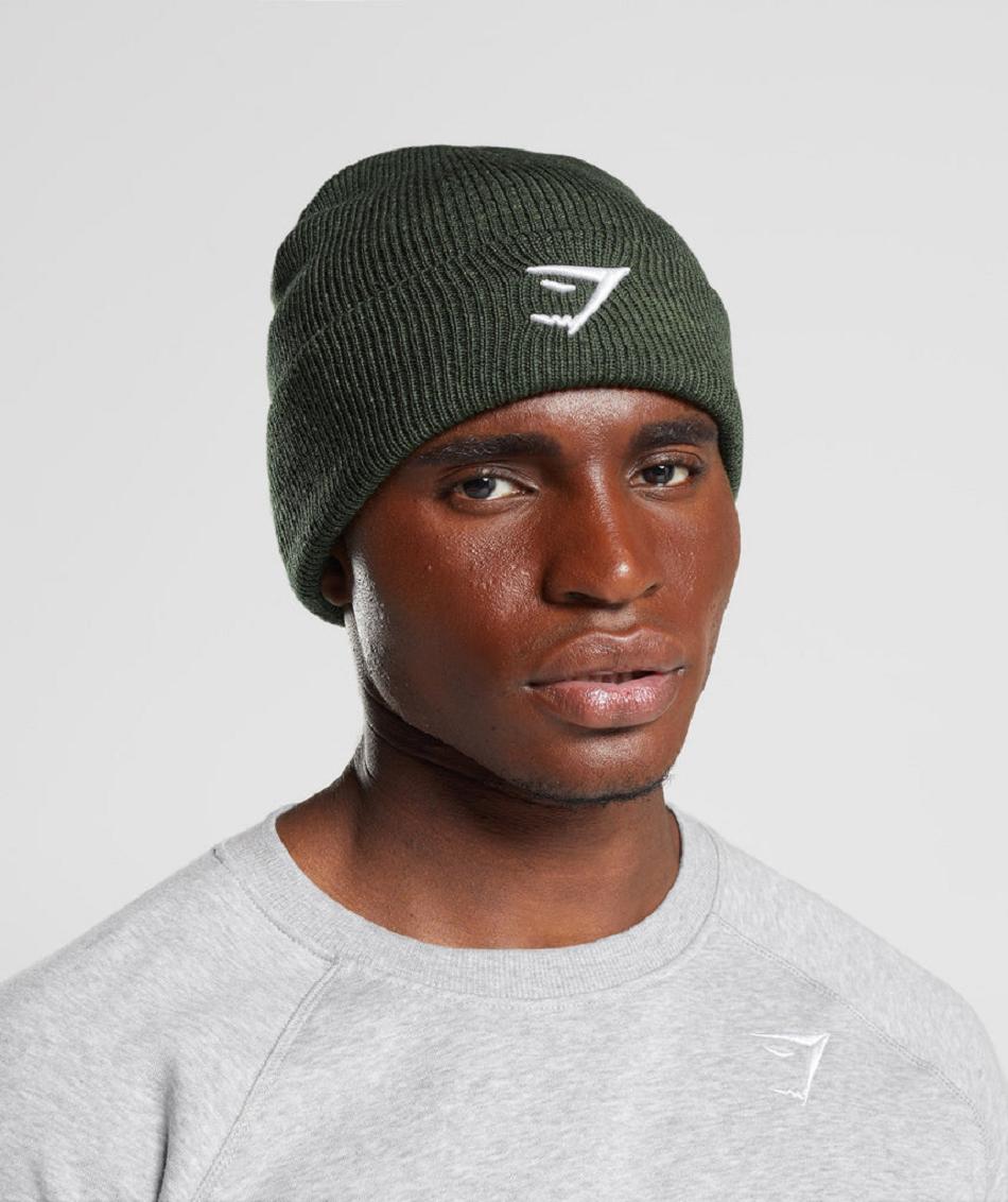 Gymshark Sharkhead Beanie Accessories Šeširi Maslinasto Zelene | HR 2098YXF